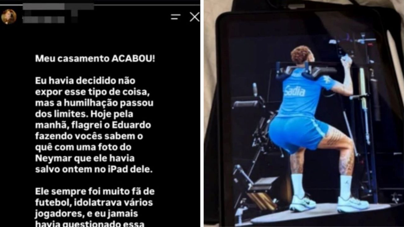 Marido de influenciadora é flagrado com foto de Neymar na camaFoto: Montagem feita com imagens das redes sociais/ND Mais