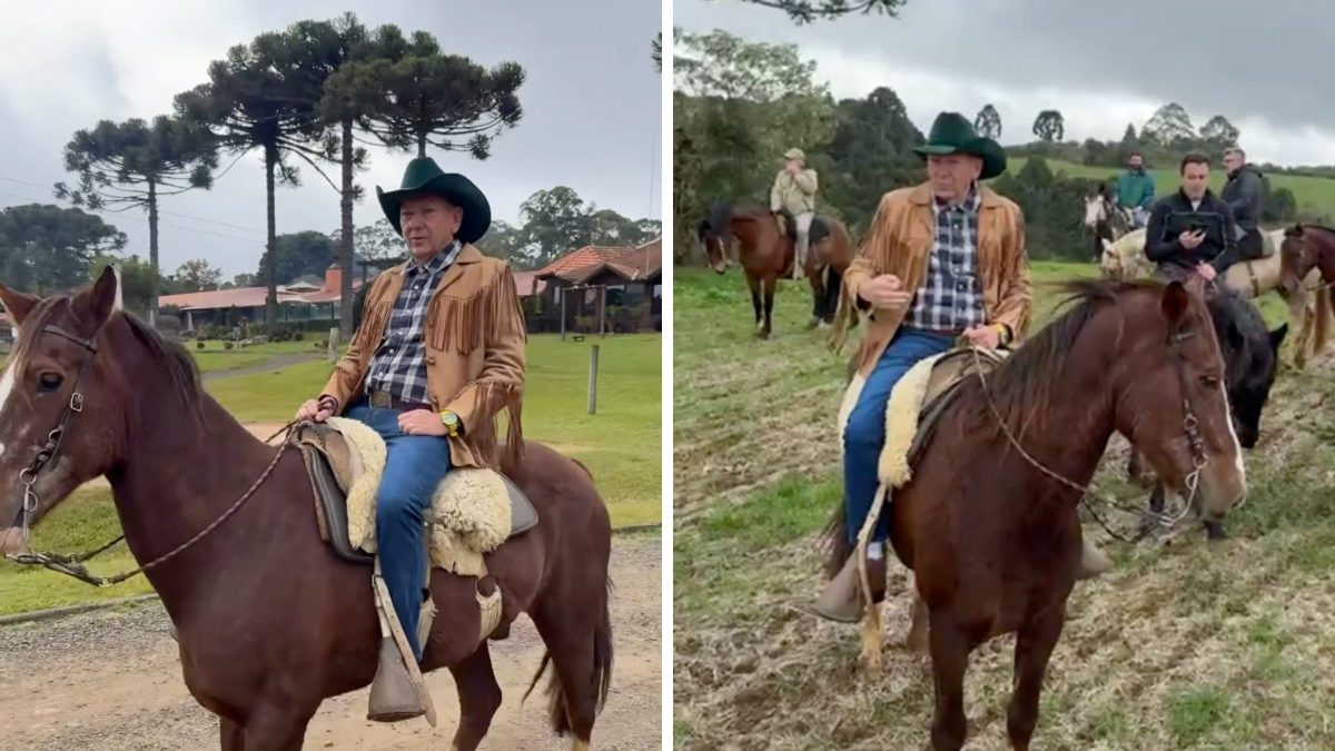 Luciano Hang se encanta com a Serra Catarinense durante passeio a cavalo no feriado