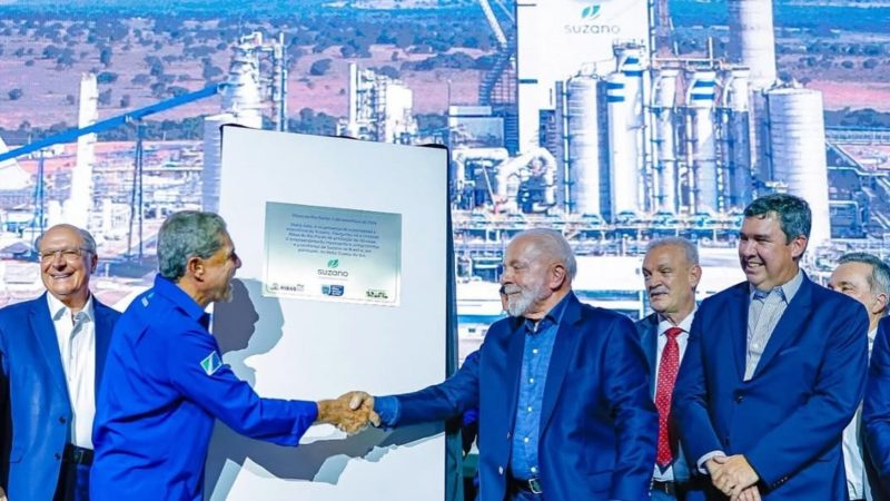 Suzano é a maior produtora mundial de celulose e uma das maiores fabricantes de papel da América Latina; Lula esteve em Ribas do Rio Pardo para a inauguração da fábrica, em dezembro de 2024 - Ricardo Stuckert/PR/Reprodução/ND Mais