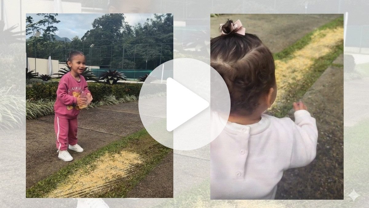 VÍDEO: Mavie prepara comida para passarinhos e Bruna Biancardi mostra reação fofa de Mel