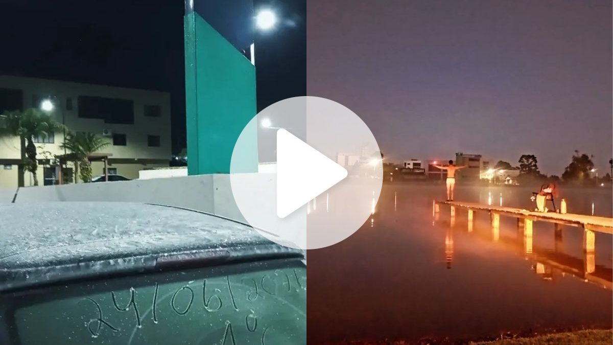 Você teria coragem? Bombeiro nada em lago a -1°C em SC e impressiona com rotina de 20 anos
