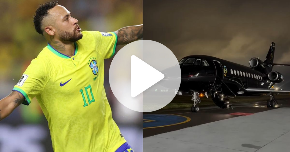 Avião de Neymar volta a chamar a atenção em SC antes de jogo da Seleção Brasileira na Copa