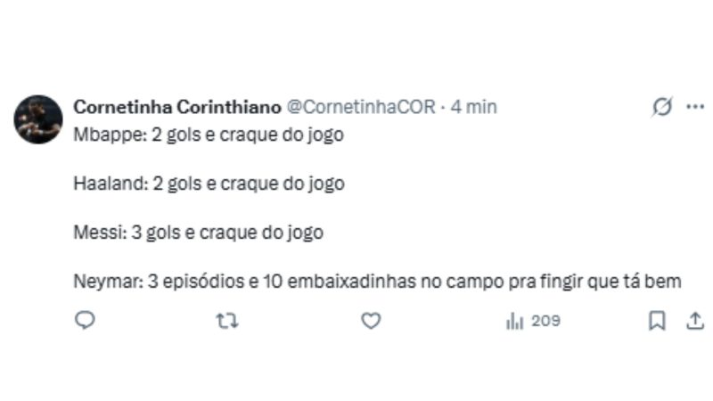 Neymar foi criticado após publicação no Instagram - X/Reprodução/ND Mais