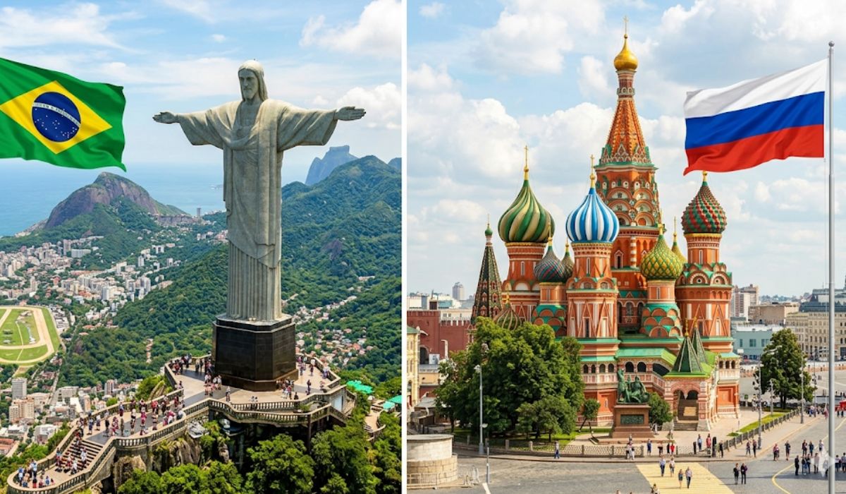 O Brasil reduziu a distância para a Rússia e pode assumir a 9ª posição entre as maiores economias do mundo em 2027Foto: Reprodução/Gemini/ND Mais