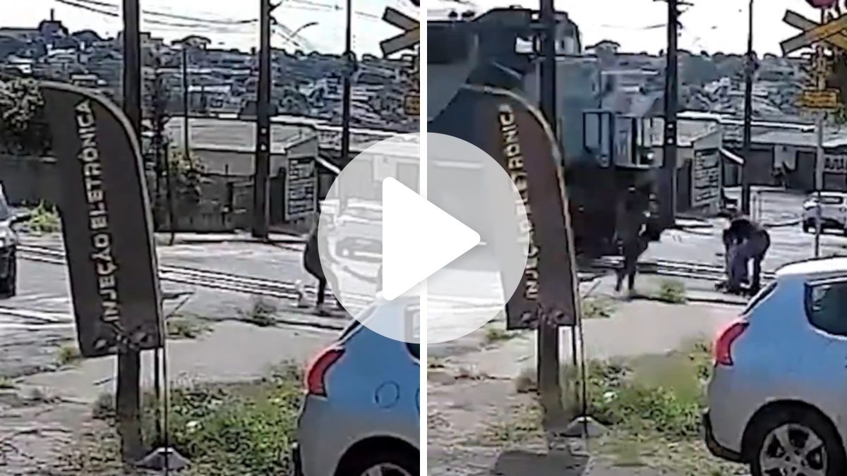 ‘Tenho trauma de trem’: professora salva homem com andador preso na linha férrea