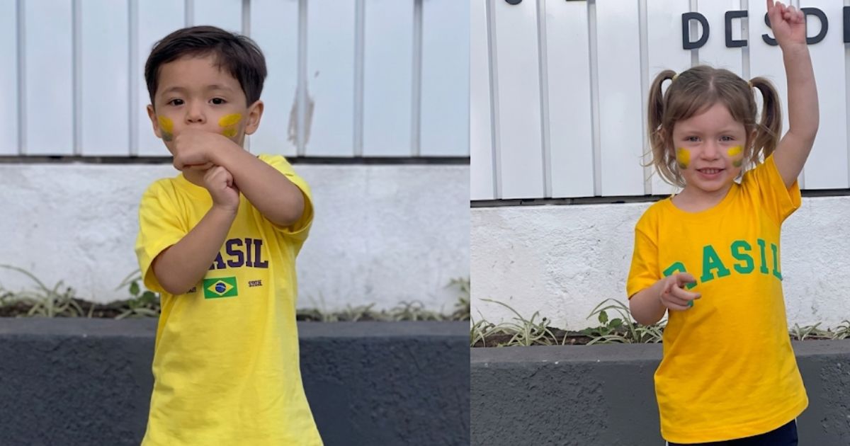 Crianças fazem trend da Seleção Brasileira na escola e encantam com carisma e fofura