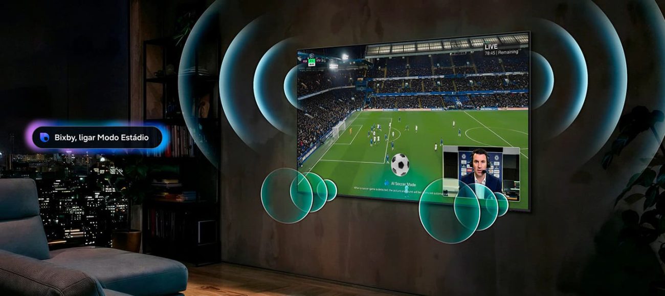Modo estádio da TV Samsung Neo QLED de 85 polegadas