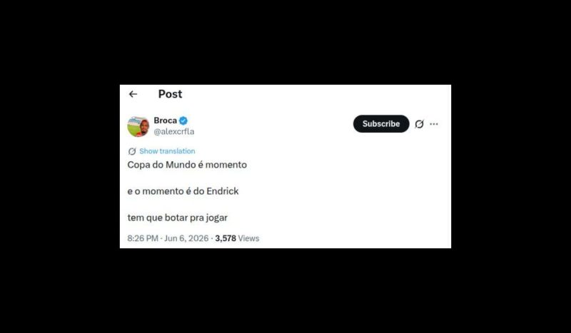 Endrick marcou o segundo gol do Brasil na partida - X/Reprodução/ND Mais