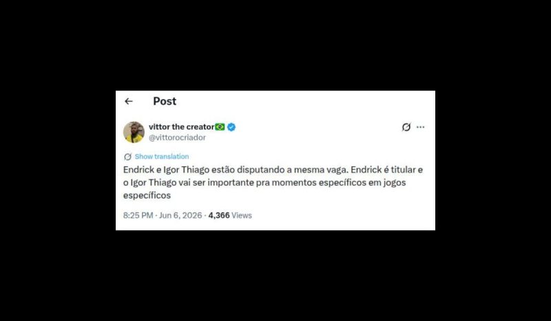 Endrick marcou o segundo gol do Brasil na partida - X/Reprodução/ND Mais