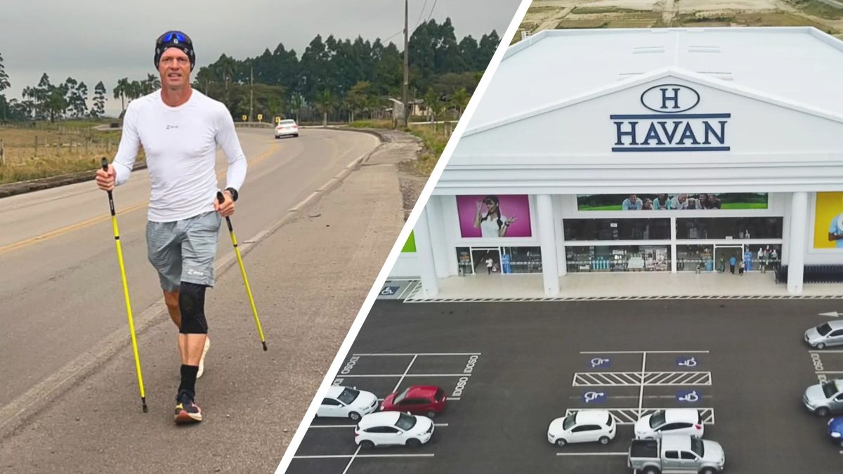 A maratona insana: corredor que está cruzando SC a pé pelas lojas da Havan atinge 750 km