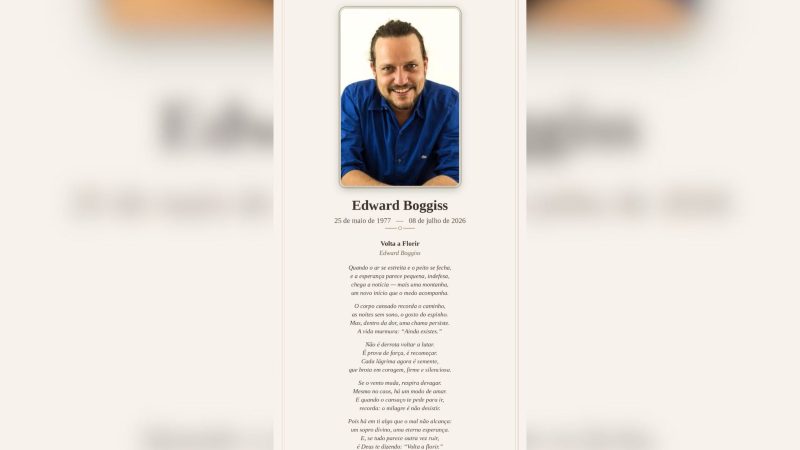 Edward Boggiss morreu aos 49 anos - Instagram/Reprodução/ND Mais