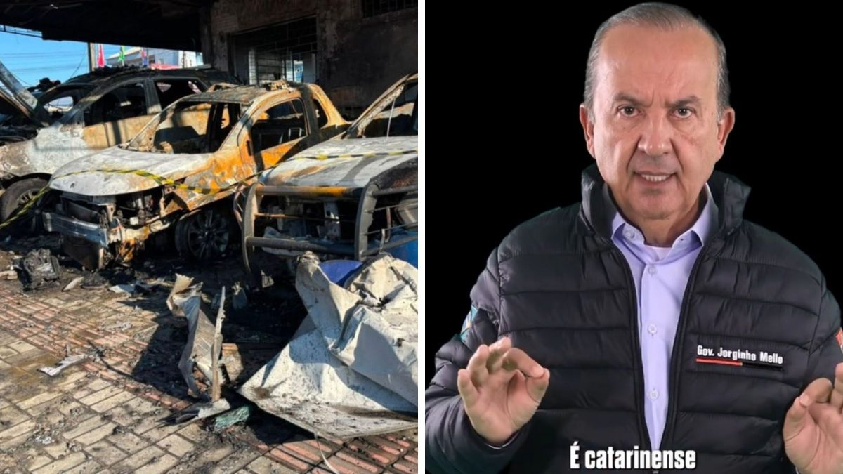 Governador reage após ataque a viaturas em SC: ‘Os vagabundos acharam que era uma boa ideia’