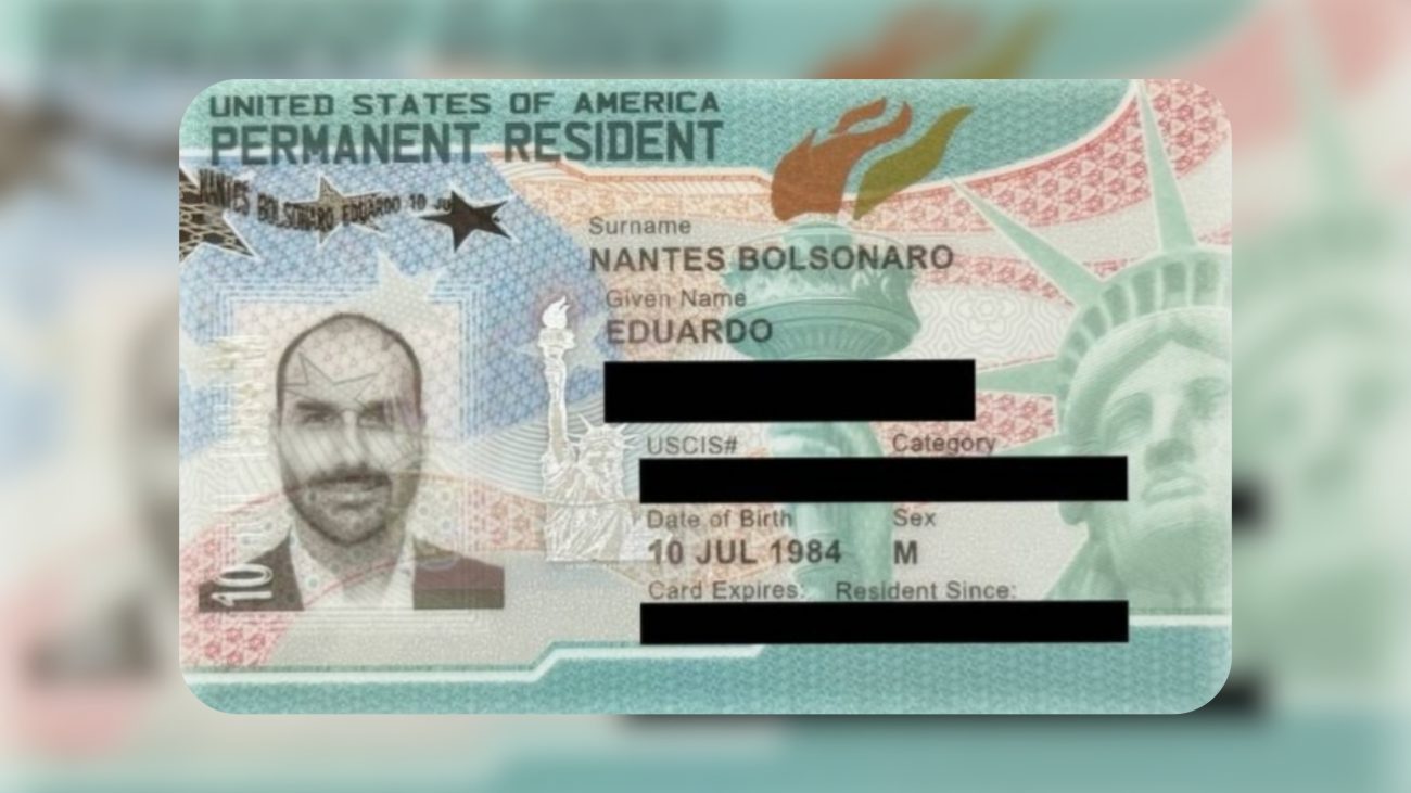 Imagem de Green Card de Eduardo Bolsonaro