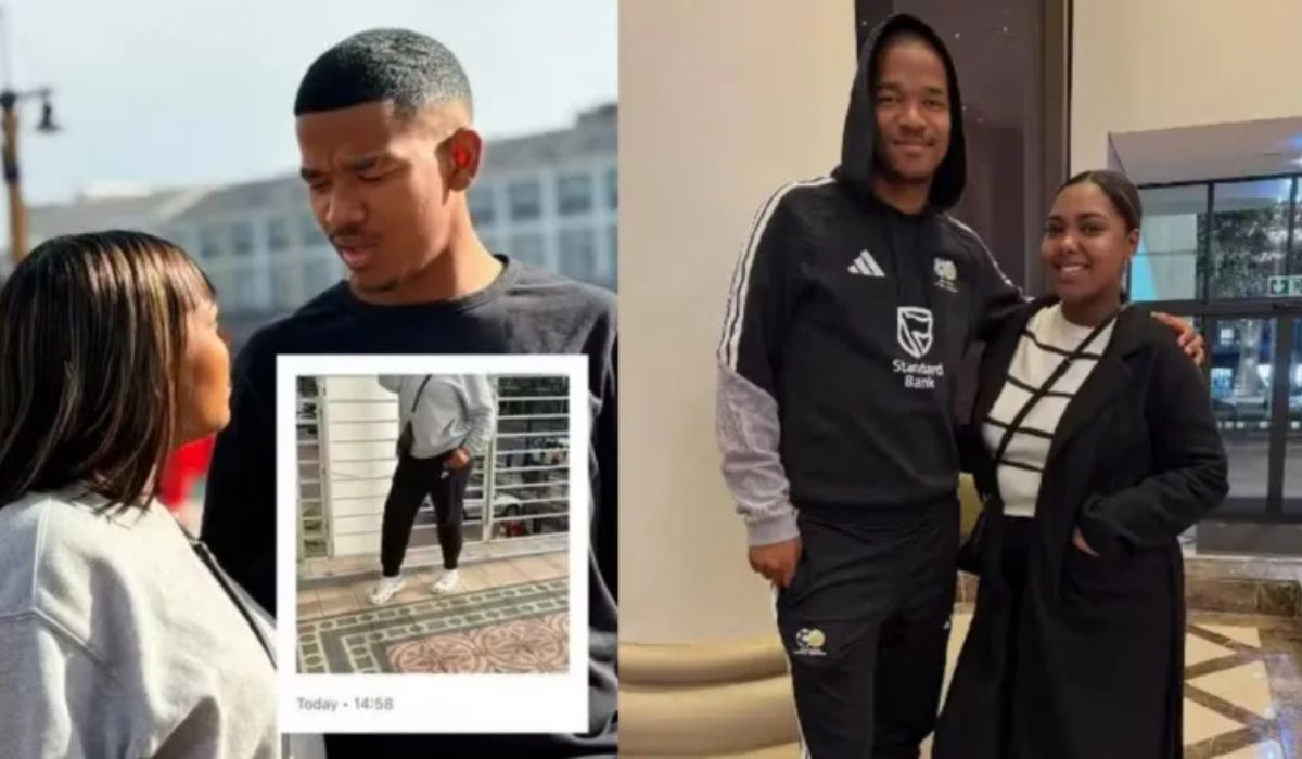 na foto aparece jogador Jayden Adams e a esposa lado a lado após a disputa da Copa do Mundo 2026