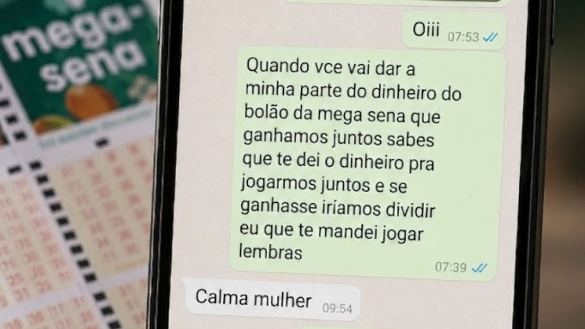 Mensagem de WhatsApp foi decisiva para mulher garantir divisão do prêmio da Mega-Sena de R$ 117 milhões em SC: ‘Calma, mulher!’