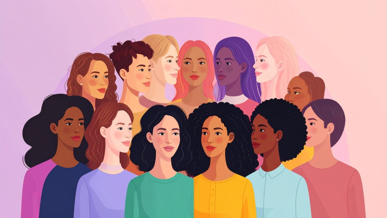 Ilustração representa a diversidade das mulheres brasileiras, grupo que forma a maioria do eleitorado apto a votar nas eleições 2026.