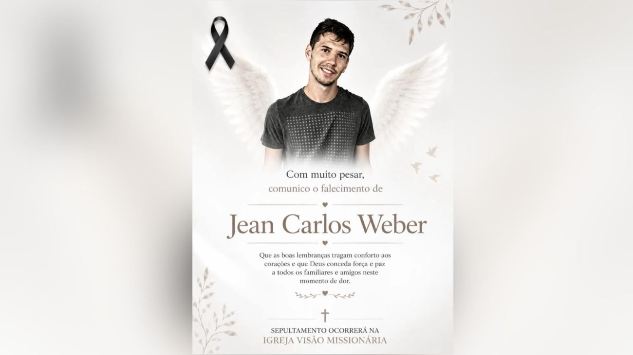 Nota de falecimento de Jean Carlos Weber;