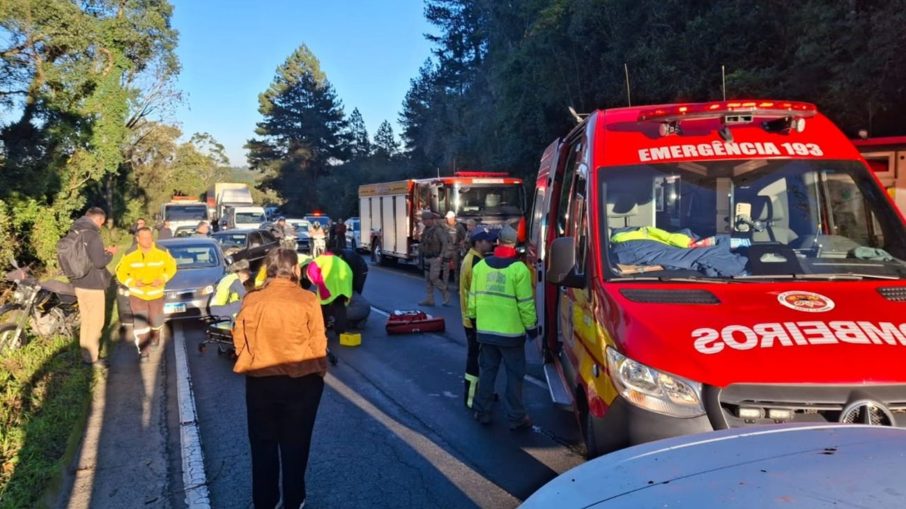 Idosa é atropelada ao sair do carro em São Bento do SulFoto: Divulgação/Bombeiros/ND Mais