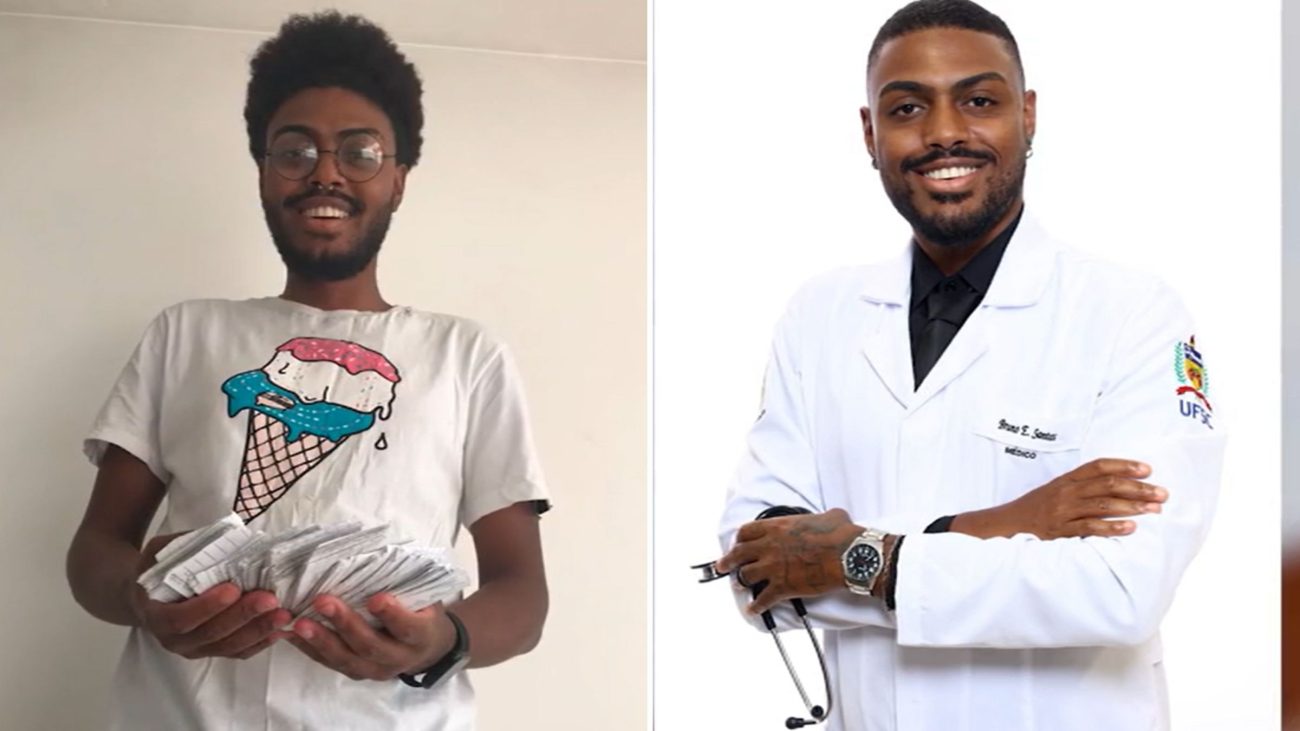 Bruno não tinha o sonho de ser médico, descobriu a possibilidade depois de trabalhar de faxineiro em um hospitalFoto: Balanço Geral/ ND Mais