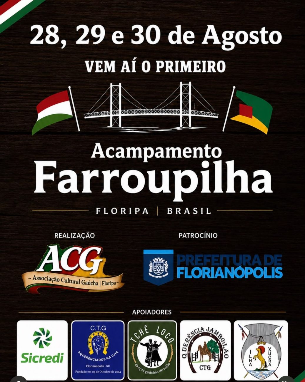 Acampamento Farroupilha, em Florianópolis; será o primeiro da história na cidadeFoto: Acampamento Farroupilha/PMF/Divulgação
