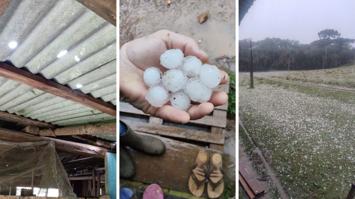 ATENÇÃO, SERRA! Granizo gigante atinge São Joaquim e Defesa Civil monitora estragos