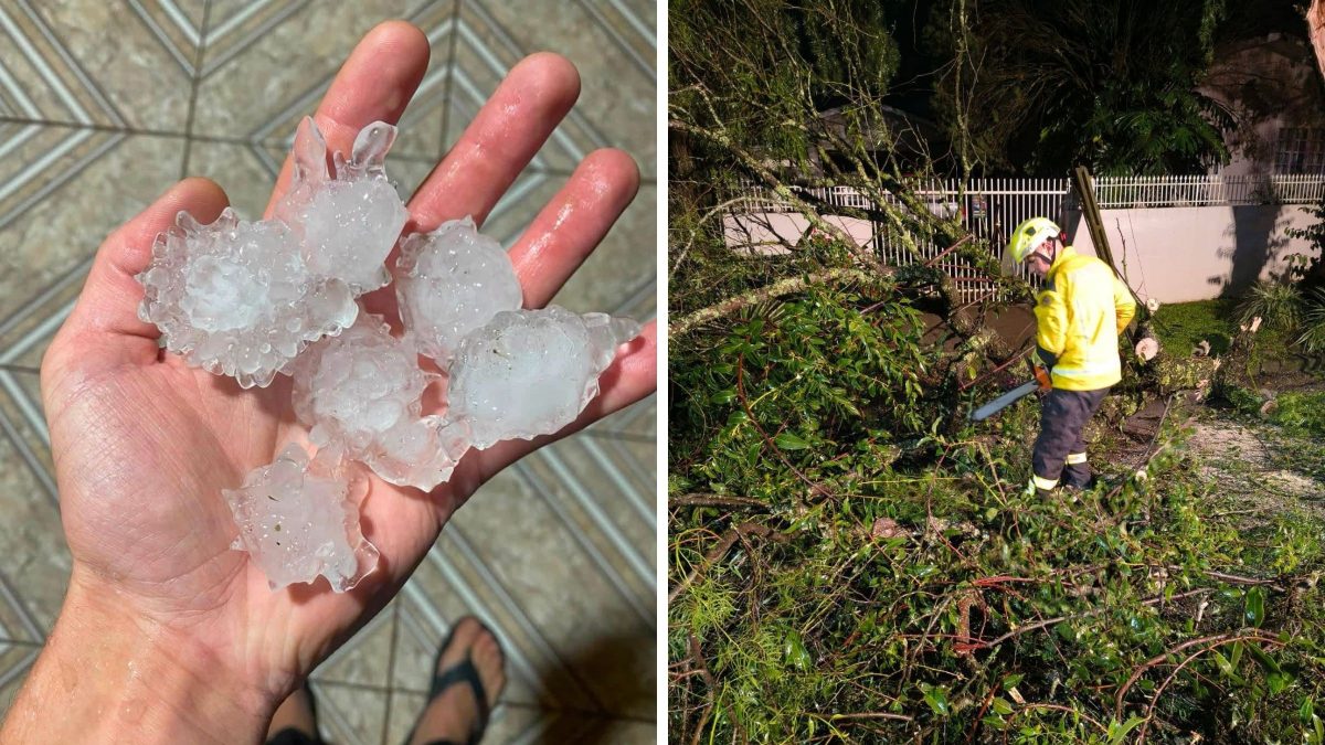 Temporal com granizo castiga o Planalto Norte