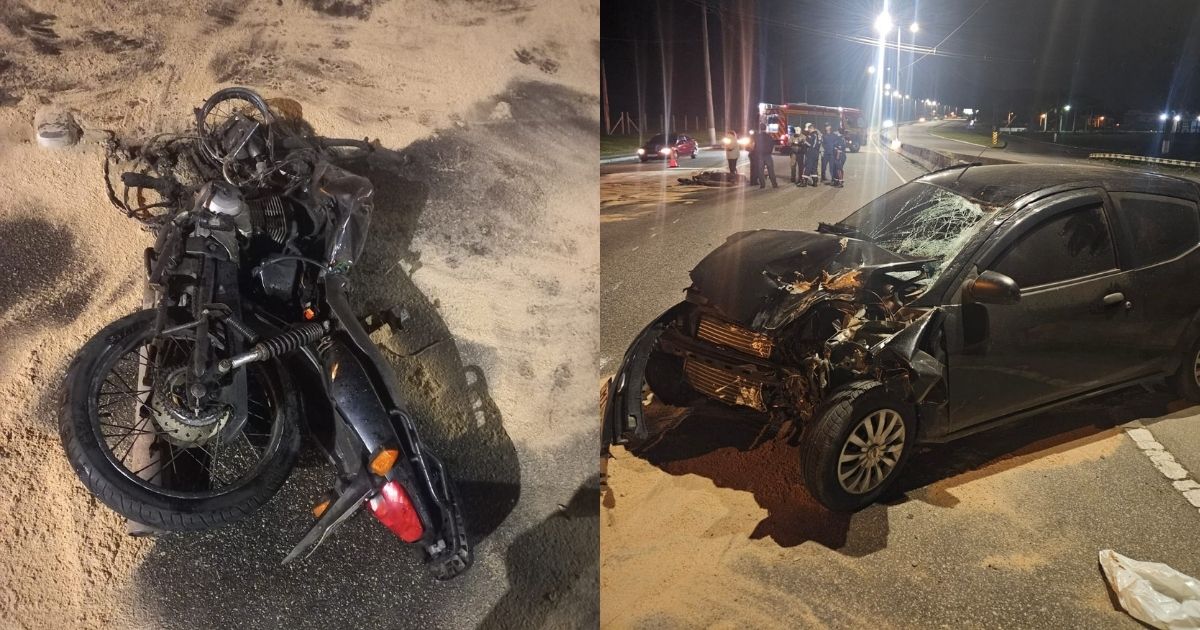 Piloto de 25 anos morre e moto pega fogo após carro percorrer 2,3 km na contramão da SC-401 em Florianópolis - QTU Questões do Universo