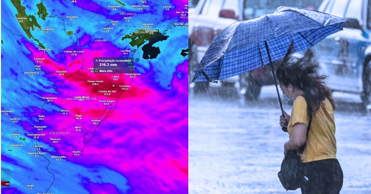 ATENÇÃO, SC! Alerta máximo de temporais e 200mm de chuva até domingo (30)