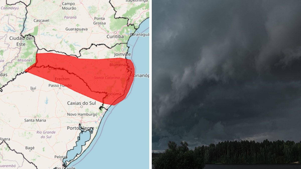 ATENÇÃO, SC! Alerta vermelho prevê 100mm de chuva e ventos de 100km/h