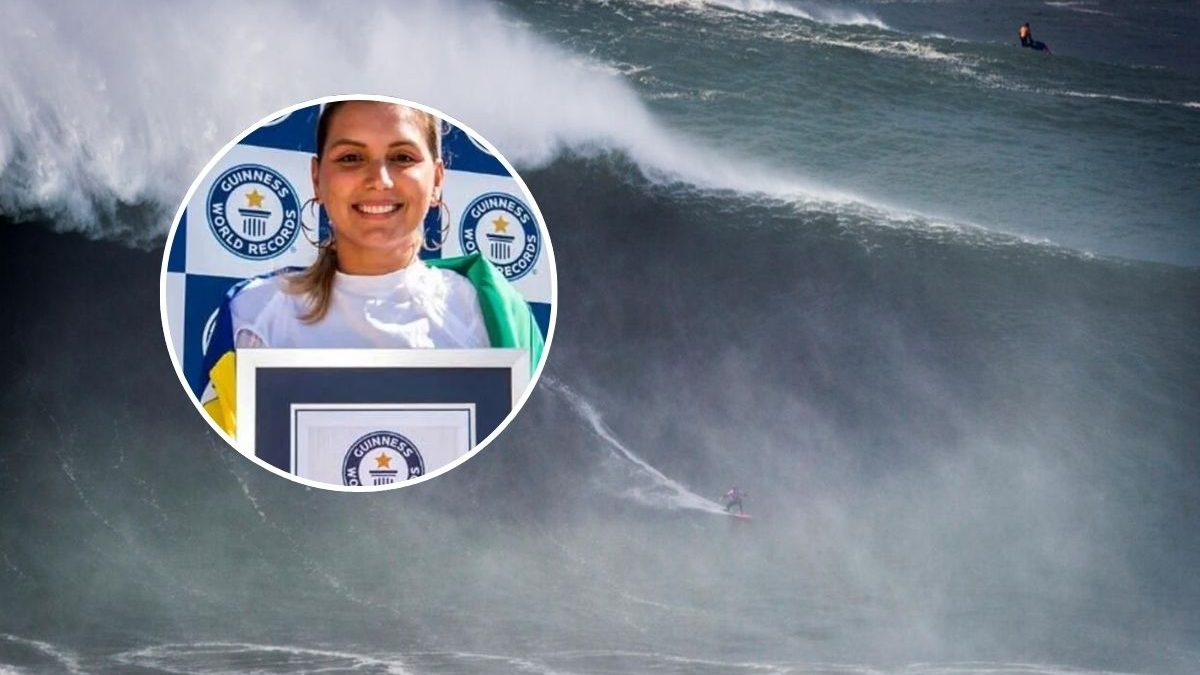 Aos 33 anos, brasileira quebra próprio recorde de maior onda já surfada por uma mulher no mundo, encarando desafio equivalente a prédio de 7 andares - QTU Questões do Universo