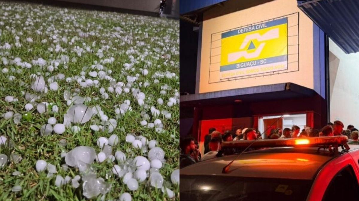 ATENÇÃO, BIGUAÇU! Granizo atinge 1.000 casas e aulas são canceladas