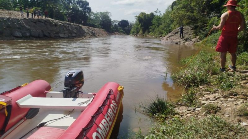 Busca por menino arrastado pela correnteza do Rio Cubatão duraram quatro dias em Santo Amaro da Imperatriz - CBMSC/ND Mais