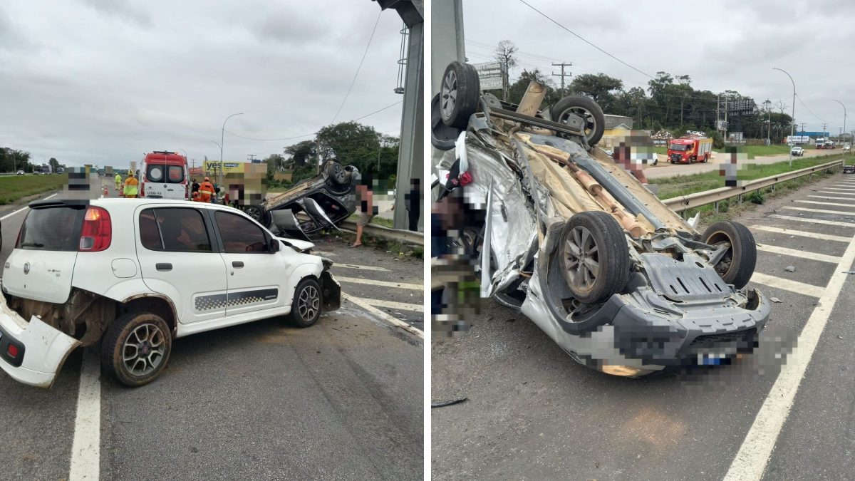 Acidente com carro ‘superlotado’ na BR-101 deixa sete pessoas feridas após capotamento em SC; três vítimas são crianças - QTU Questões do Universo