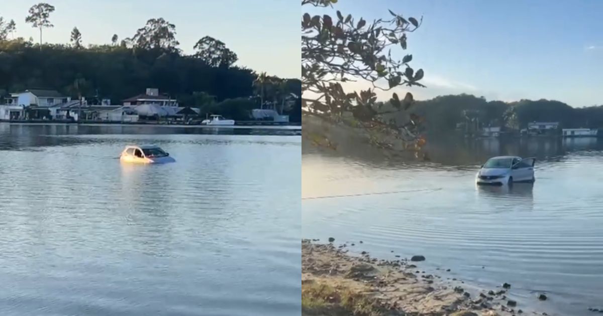 VÍDEO: Motorista abandona carro dentro da Lagoa da Conceição e veículo passa por resgate em Florianópolis - QTU Questões do Universo