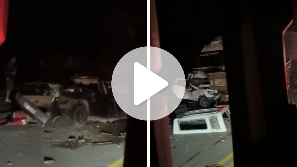 Vídeo mostra carros destruídos após grave acidente envolvendo carreta e caminhão na BR-470 em SC; rodovia está interditada - QTU Questões do Universo