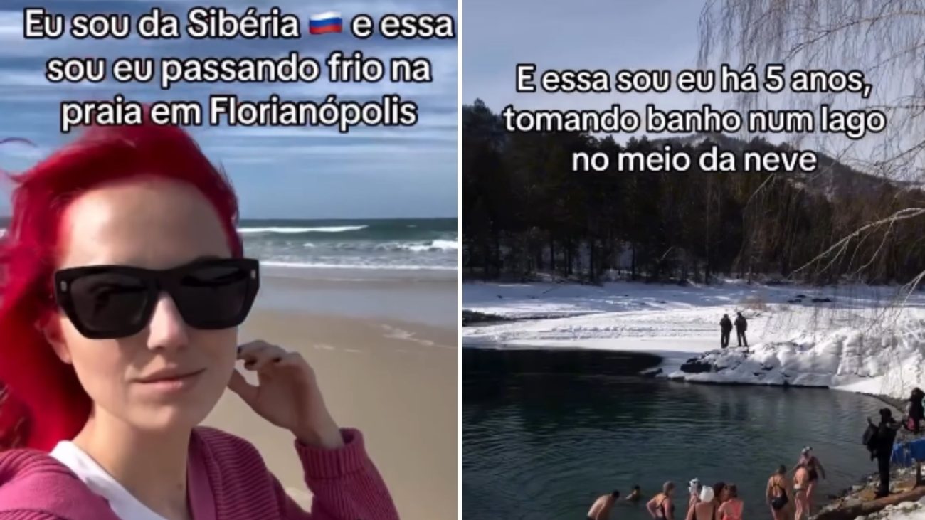 A russa Valentina aproveita o clima e a orla da Ilha, onde vive atualmenteFoto: Floripa Mil Grau/Reprodução/ND Mais