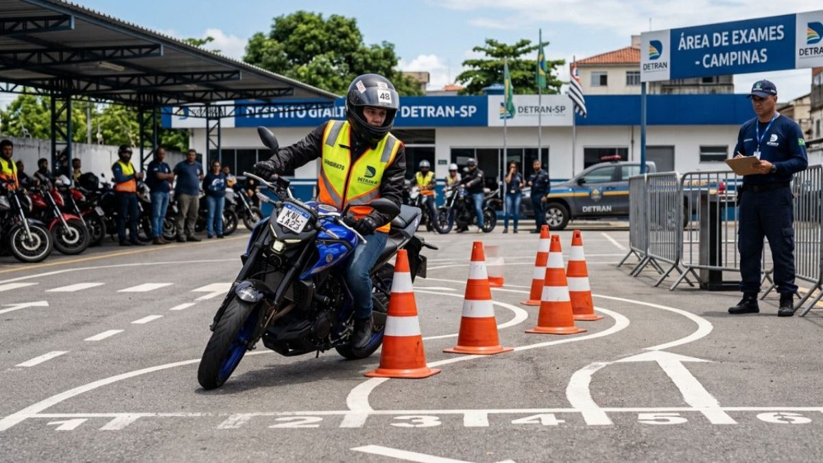 Adeus aos obstáculos: nova prova da CNH de moto abandona zigue-zague e aposta no trânsito
