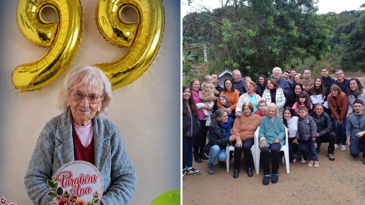 Idosa comemora 99 anos, reúne mais de 50 descendentes em aniversário e esbanja carisma com rotina na roça e famosas cocadas em SC - QTU Questões do Universo