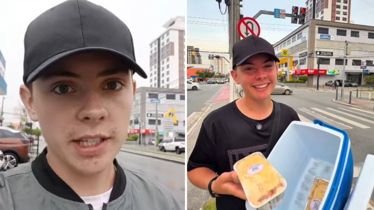 Jovem de 16 anos que viralizou vendendo cucas no semáforo foi emancipado pelos pais e contou com apoio de políticos em SC
