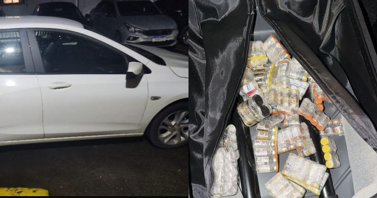 Motorista ‘trava’ ao ver viatura, polícia desconfia e descobre fundo falso cheio de remédios para emagrecer contrabandeados em SC - QTU Questões do Universo