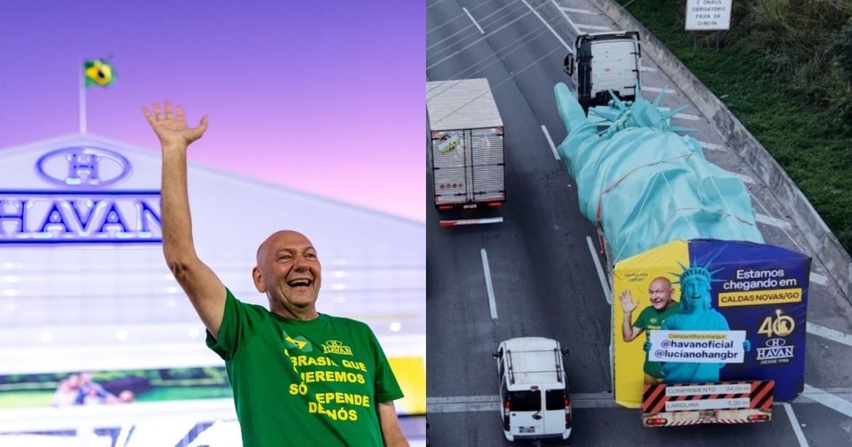 Estátua da Havan que viajou 1,4 mil km de caminhão custa mais de R$ 1 milhão e foi fabricada na ‘Dubai brasileira’ de SC - QTU Questões do Universo