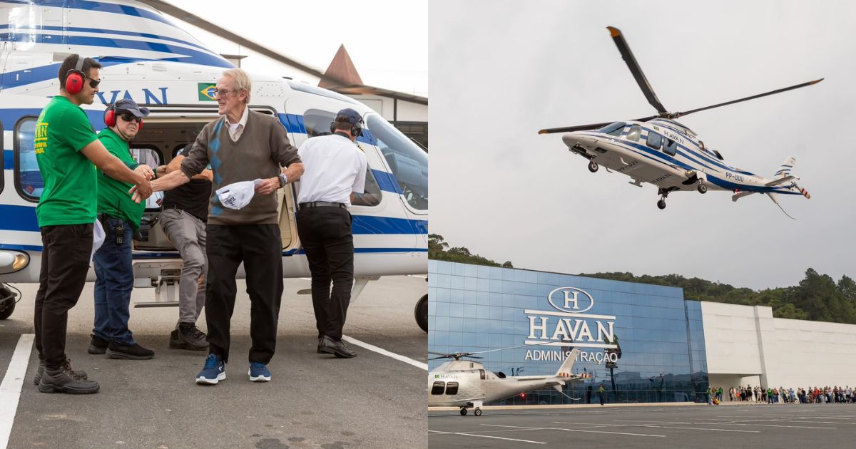 Idoso de 76 anos cruza centenas de quilômetros em SC para realizar sonho de viajar no helicóptero de Luciano Hang - QTU Questões do Universo