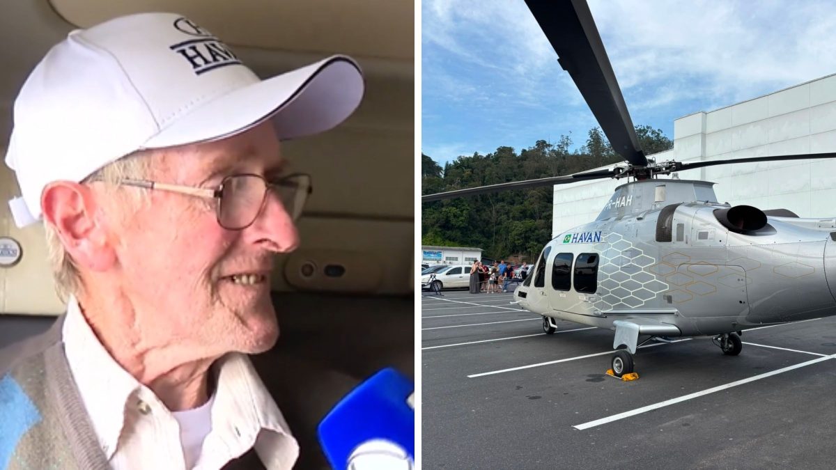 Idoso de SC realiza sonho ao voar pela primeira vez em helicóptero de R$ 35 milhões de Luciano Hang: ‘Nunca tinha entrado em um’ - QTU Questões do Universo