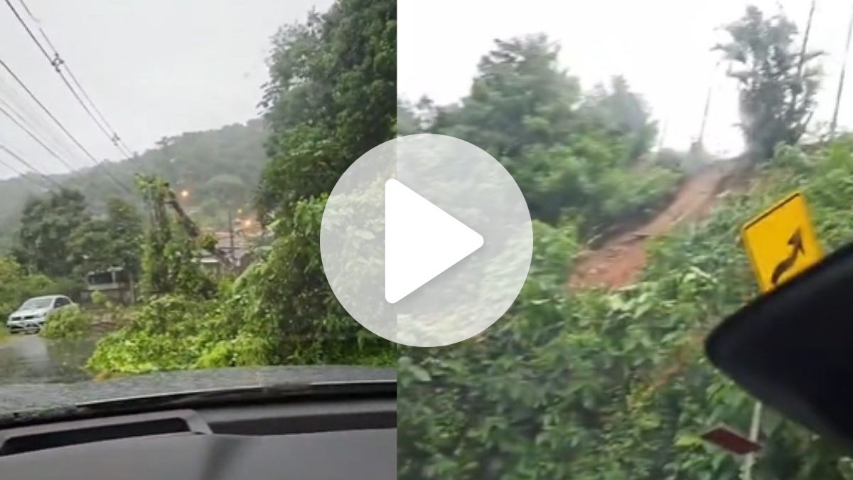 ATENÇÃO, BLUMENAU! Deslizamento bloqueia a Rua Emílio Tallmann
