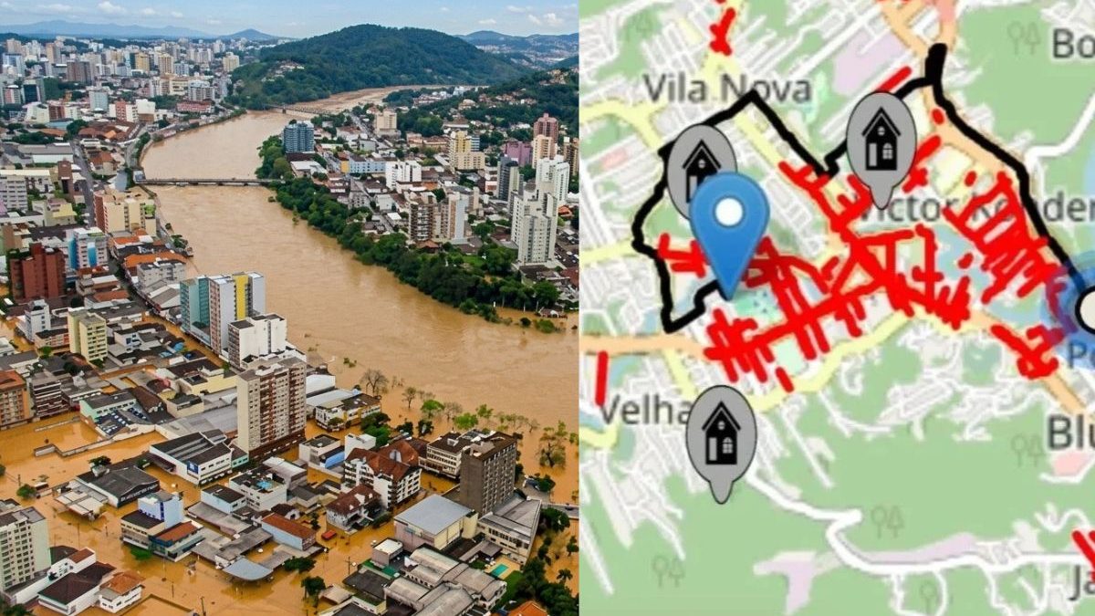 Onde alaga em Blumenau? Mapa mostra pontos de alagamento e rotas de fuga para quem vive em regiões com risco de enchente - QTU Questões do Universo