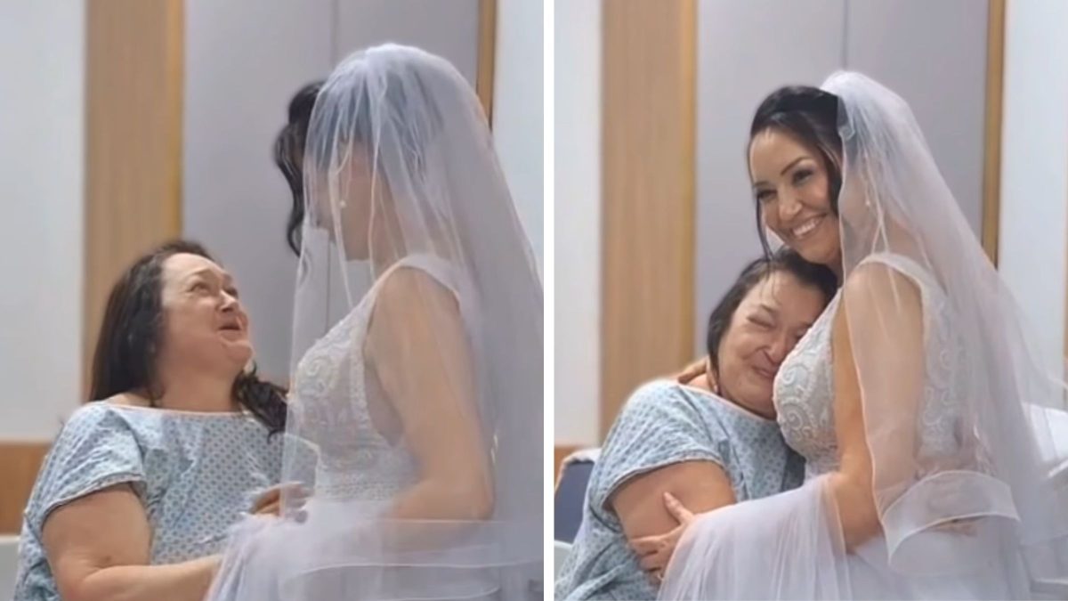 Noiva surpreende mãe em hospital de SC