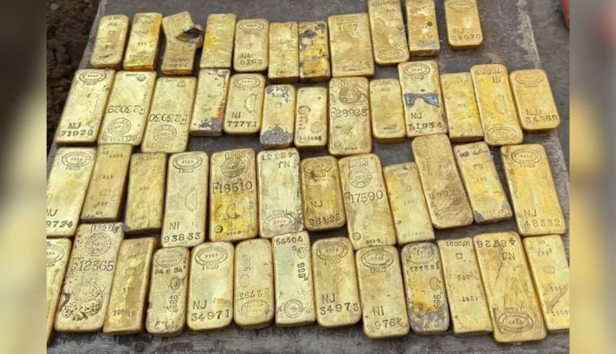 barras de ouro que foram encontradas