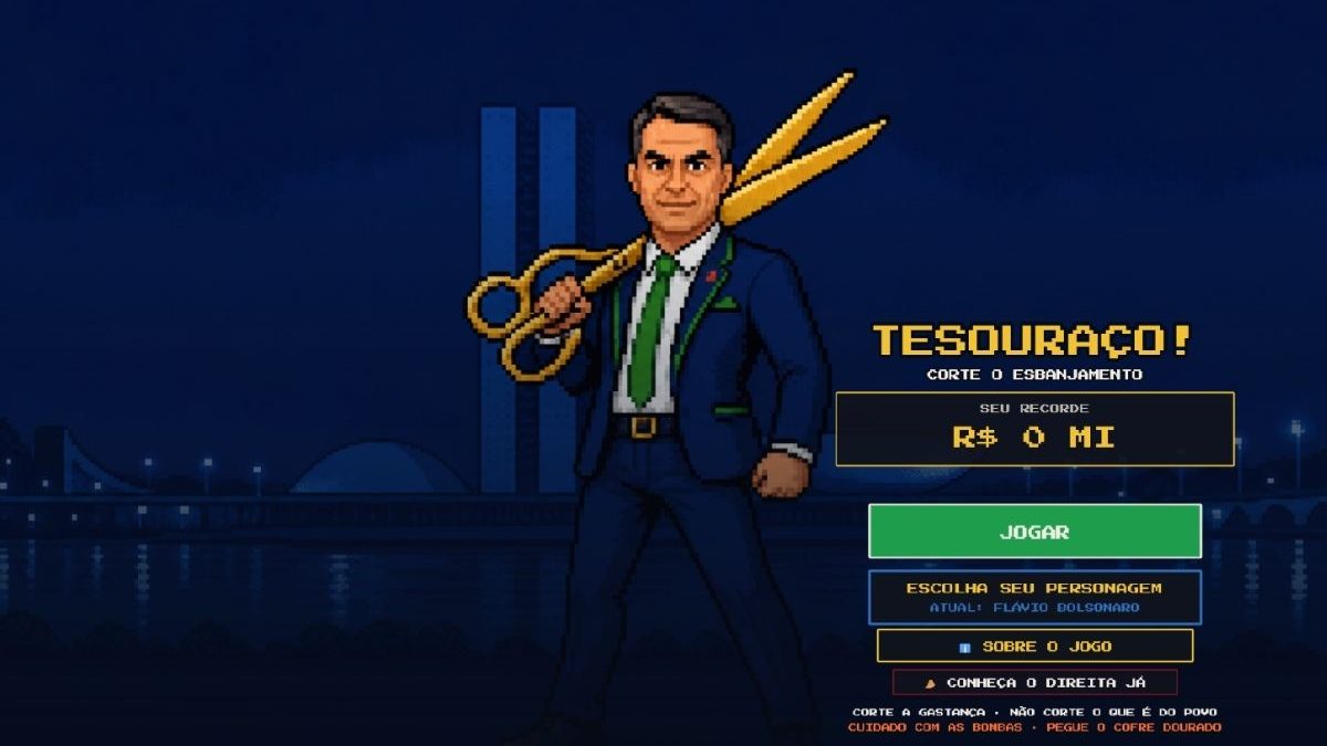 Flávio Bolsonaro lança ‘Tesouraço’, jogo em que usuário corta gastos do governo Lula com viagens, cartão corporativo e publicidade - QTU Questões do Universo