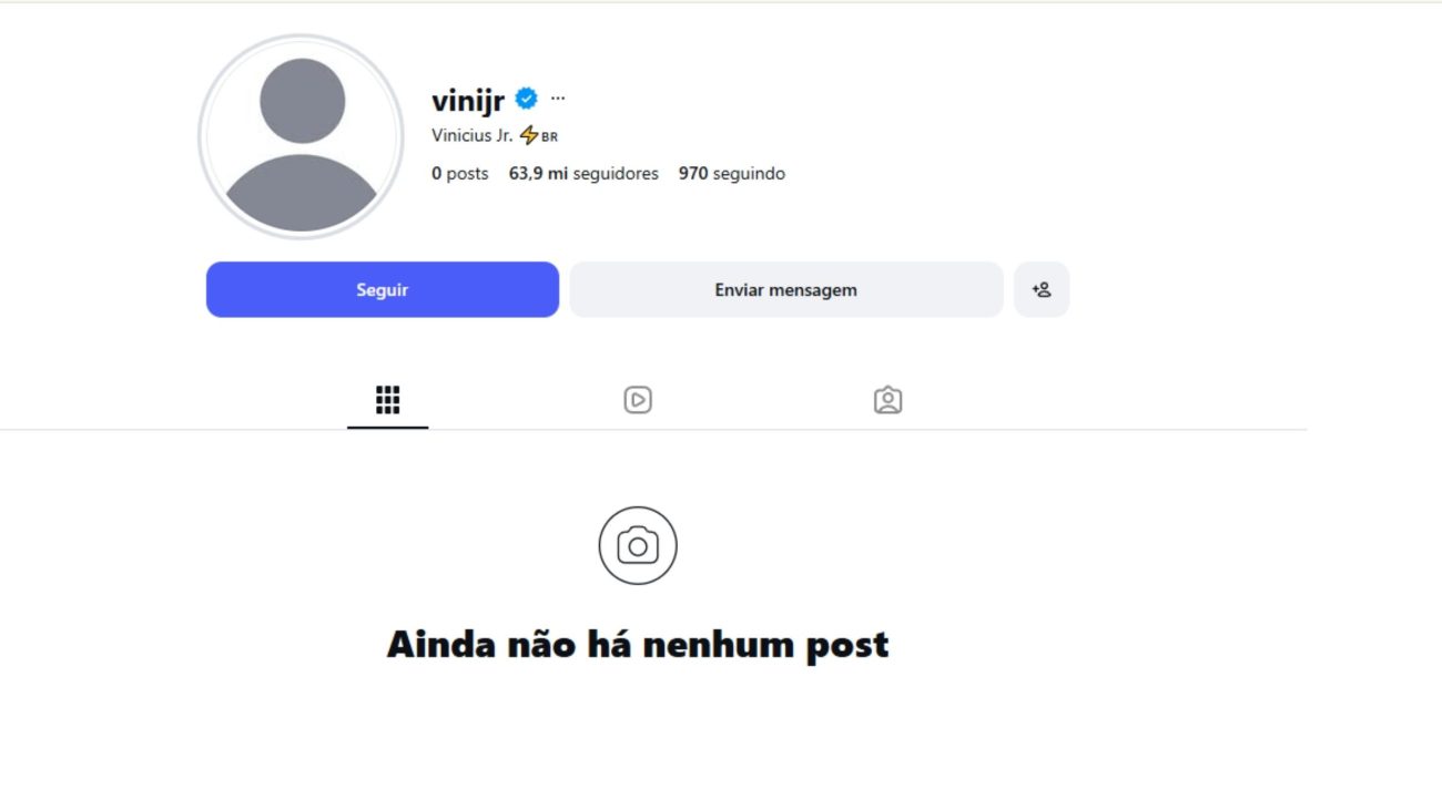 Vini Jr. mudou totalmente perfil no InstagramFoto: Instagram/Reprodução/ND Mais