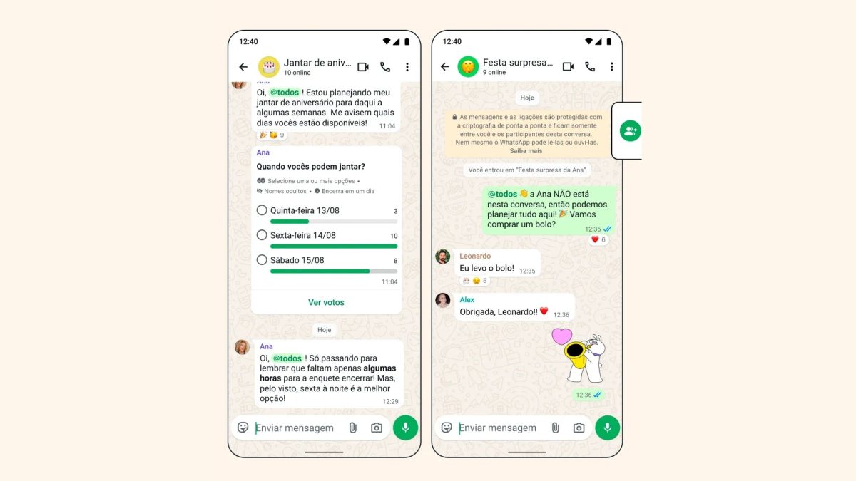 WhatsApp libera menção para todos no grupo, enquete com voto secreto e função ‘festa surpresa’; veja novas funcionalidades - QTU Questões do Universo